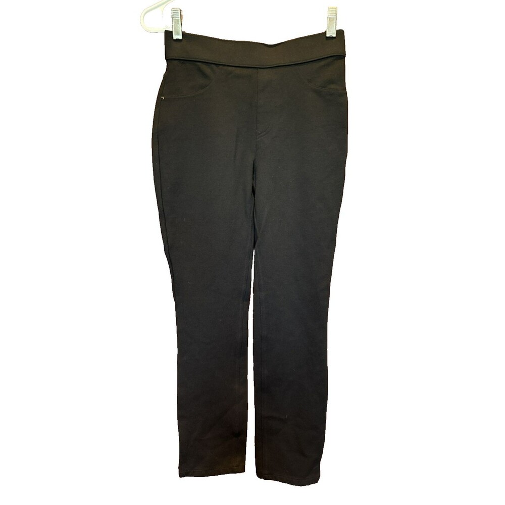Quince Women’s Stretch Ponte Straight Leg Pants Small Pull On Cropped Black